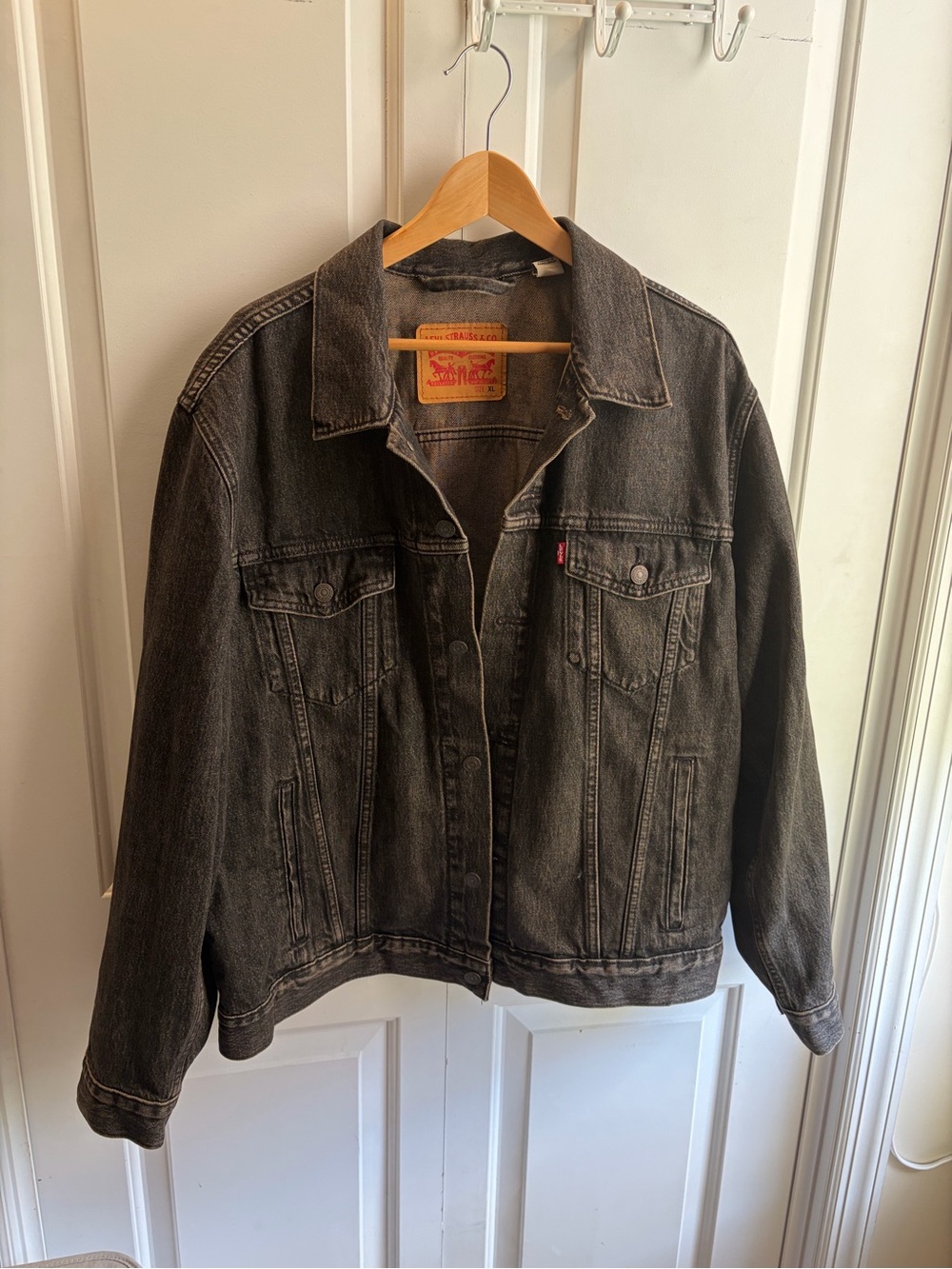 Levi's Washed Black Denim Trucker Jacket
